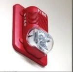 Fire alarm bell with strobe light