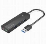 Vention 4-Port USB 3.0 Hub with USB-C & USB 3.0 2-in-1 Interface and Power Supply 0.15M ABS Type(CHTBB)