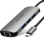 Vention 4 in 1 USB C Hub (USB 3.0, HDMI, VGA, PD 100W) Aluminum Type Docking Station Converter 5Gbps 4K/30Hz -TOAHB