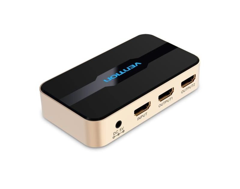 Vention 1 In 2 Out HDMI Splitter Gold
