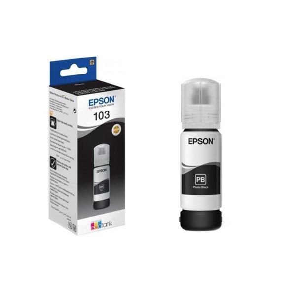 EPSON 103 Black ink, for L1110, L3110, L3111, L3116, L3150, L3151, L3156, L3160, L5190 – 65ml – C13T00S14A