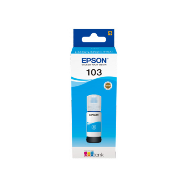 EPSON 103 Cyan ink, for L1110, L3110, L3111, L3116, L3150, L3151, L3156, L3160, L5190 – 65ml – C13T00S24A