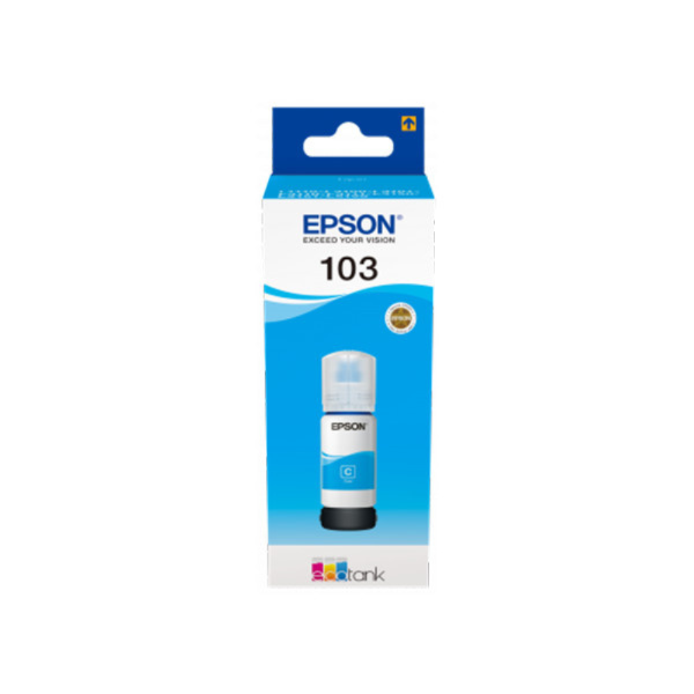 EPSON 103 Cyan ink, for L1110, L3110, L3111, L3116, L3150, L3151, L3156, L3160, L5190 – 65ml – C13T00S24A