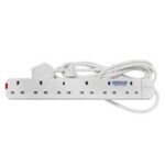 Power King 6-Way Power Extension Board PK-1006- White