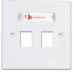 Siemon 10GMX-BFP-02-02 10GMX CAT 6A BRITISH FACEPLATE S-GANG, 2-PORT, WHITE