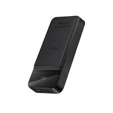 Promate 15W 20000mAh Ultra-Slim Wireless Power Bank with 20W PD (AuraTorq-20) – Black