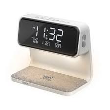 Promate Lumix-15W LED Alarm Clock with 15W Wireless Charger