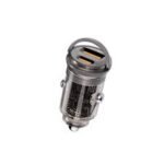 Promate 65W Ultra-Compact Car Adapter With USB Type-C Power Delivery Port Black