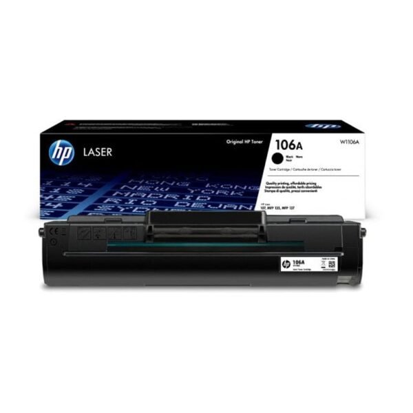 HP 106A Original Black Laser Toner Cartridge, W1106A (Cartridge)
