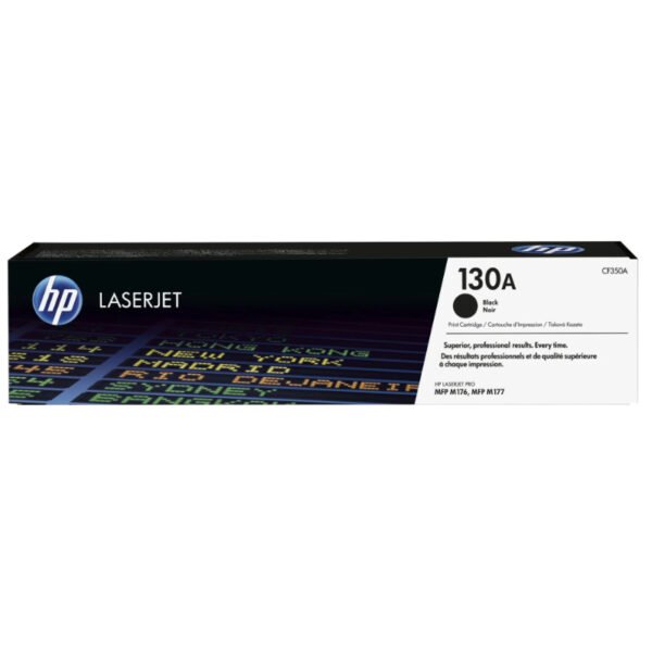HP 130A Black Original LaserJet Toner Cartridge, CF350A