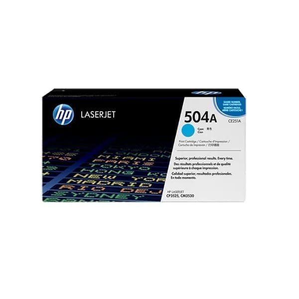 HP 504A Cyan Original LaserJet Toner Cartridge, CE251A