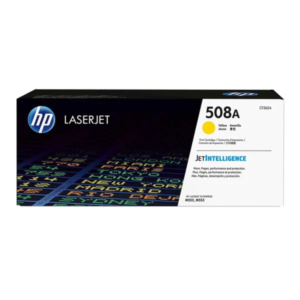 HP 508A Yellow Original LaserJet Toner Cartridge, CF362A