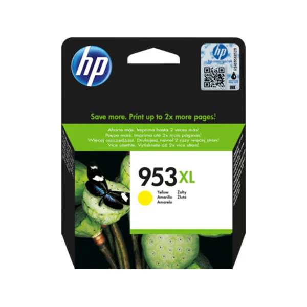 HP 953XL High Yield Yellow Original Ink Cartridge (F6U18AE)