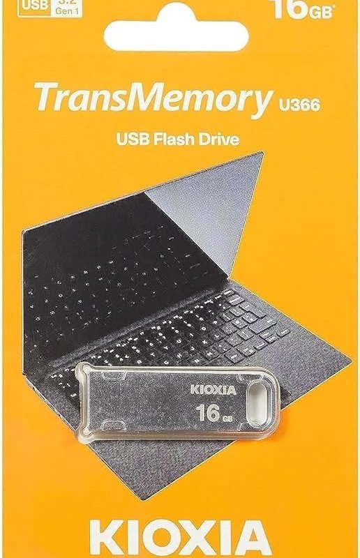 KIOXIA TransMemory U366 16GB Flash Drive USB 3.2, Metalic