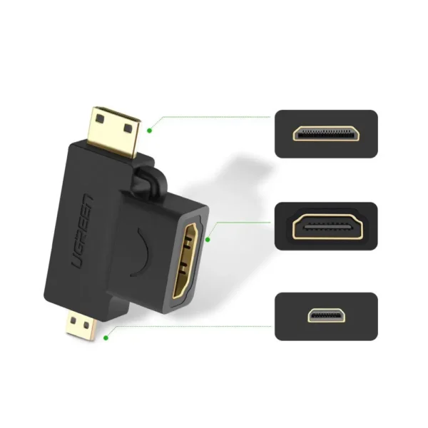 Ugreen Micro HDMI Male + Mini HDMI Male to HDMI Female Adapter -HD129