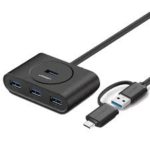 UGREEN USB-C & USB-A 3.0 to 4-Port Hub 1M Black - CR113