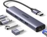 UGREEN USB3.0 to 3×USB3.0 +RJ45 (1000M) Ethernet Adapter Type-C Power Supply