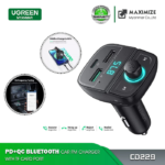UGREEN Bluetooth Car Charger (5.0+PD+QC3.0+USB Flash Drive+TF) Black