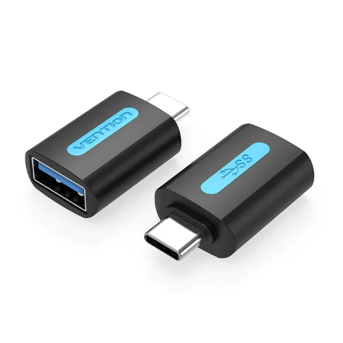 Vention USB-C Male to USB 3.0 Female OTG Adapter Black PVC Type